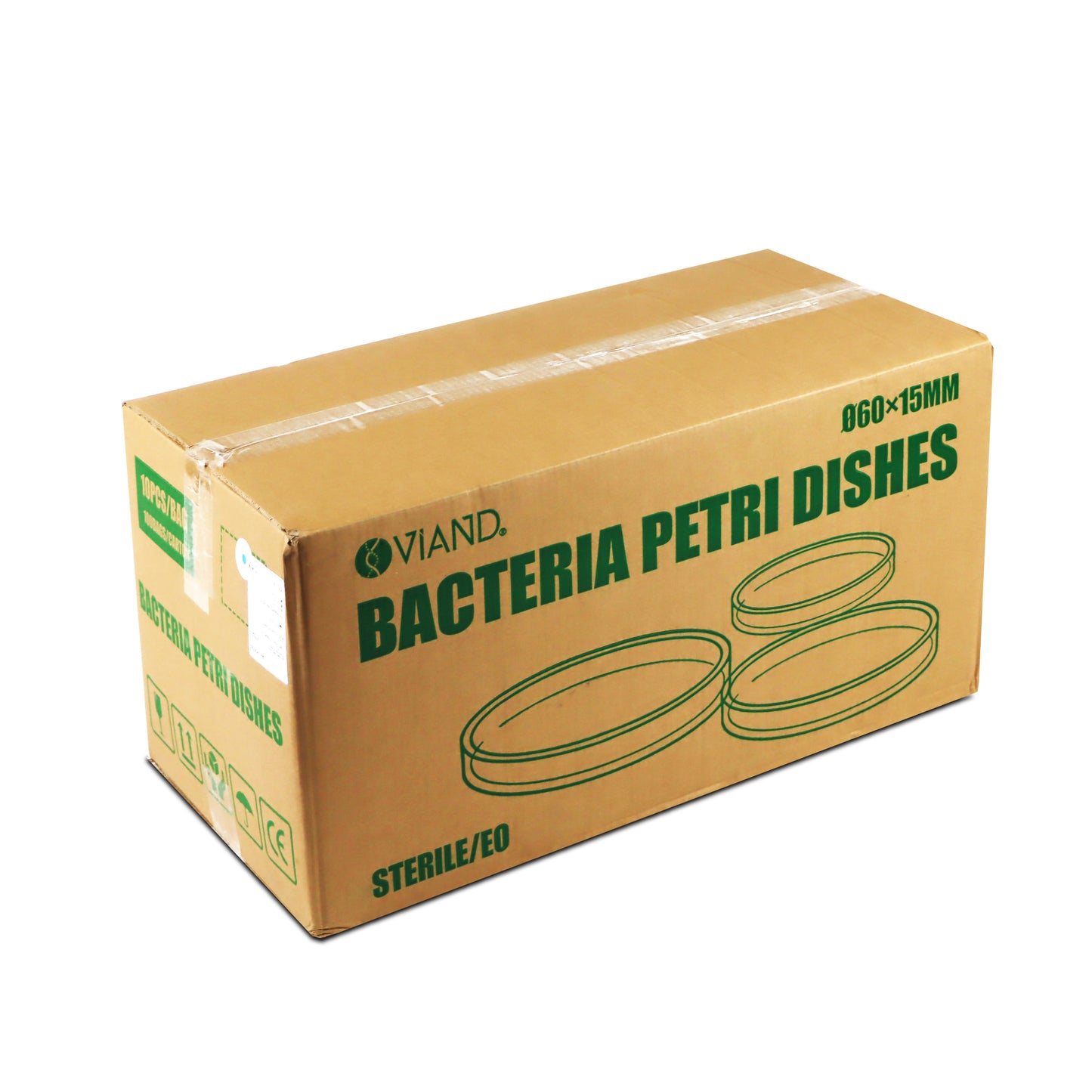 Caja Petri Desechable Apilable 60 X 15mm pk/10 Viand