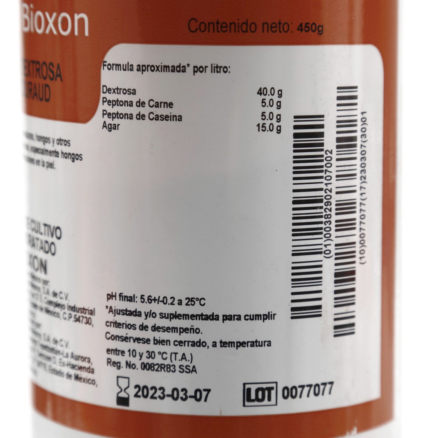 Agar Dextrosa Sabouraud 450g   Bioxon