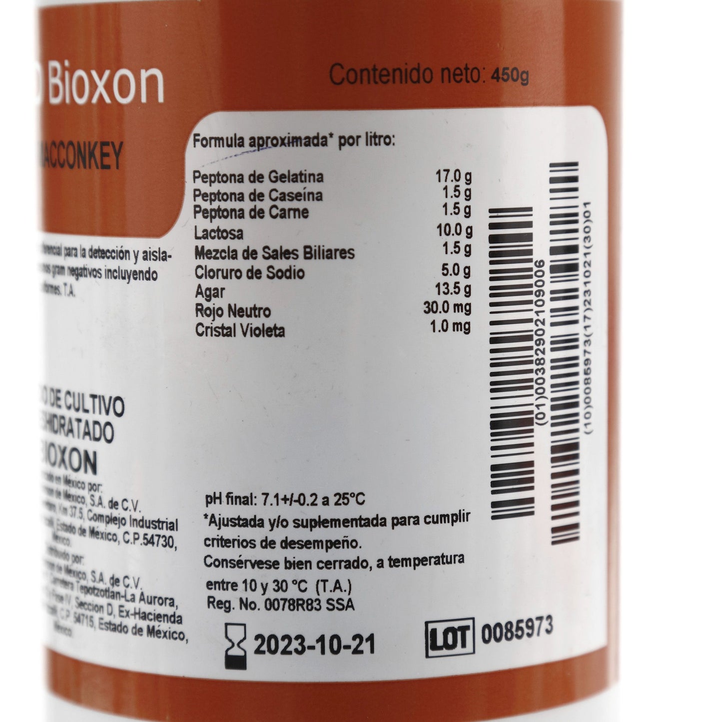 Agar Mac Conkey 450g  Bioxon