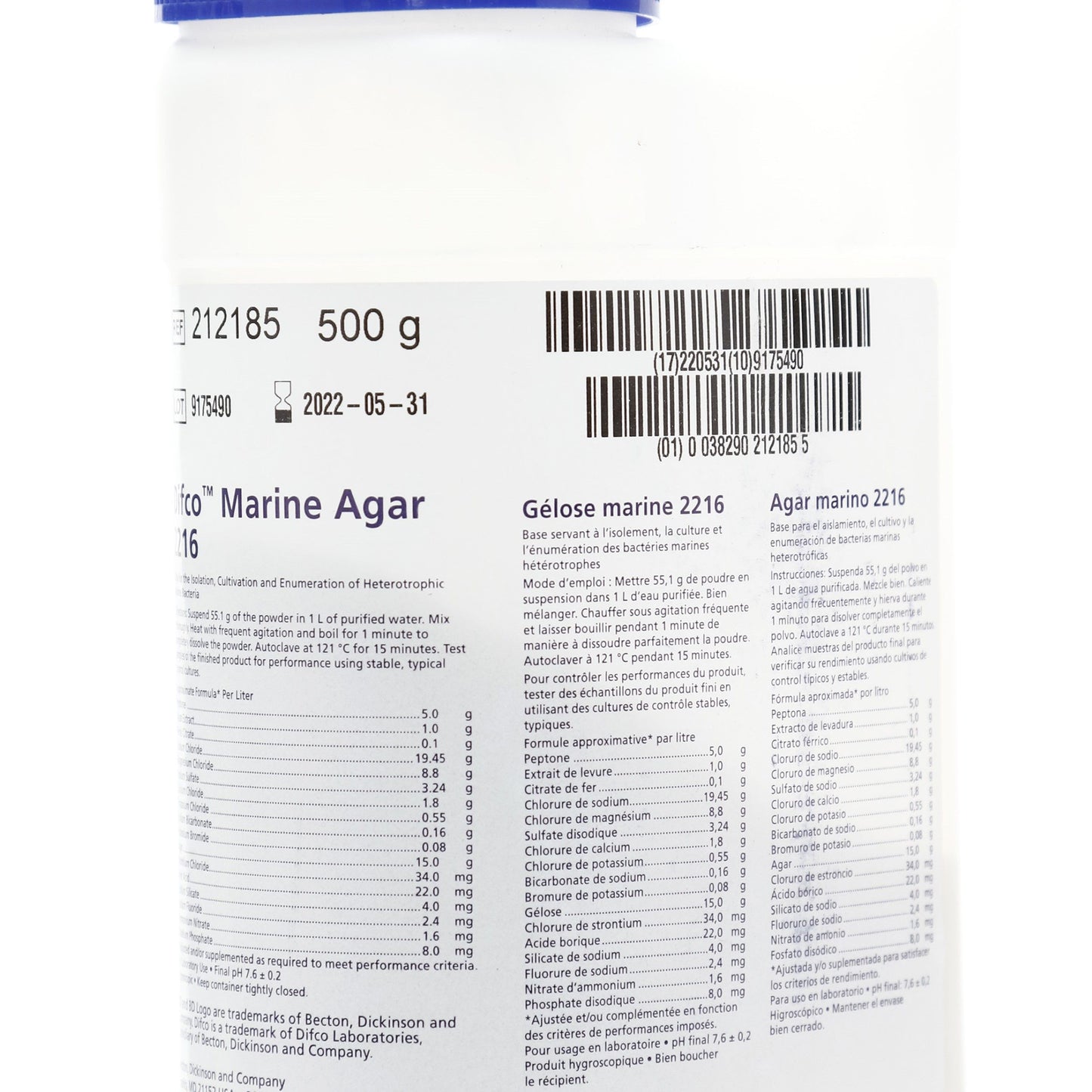 Agar Marino 500g Difco